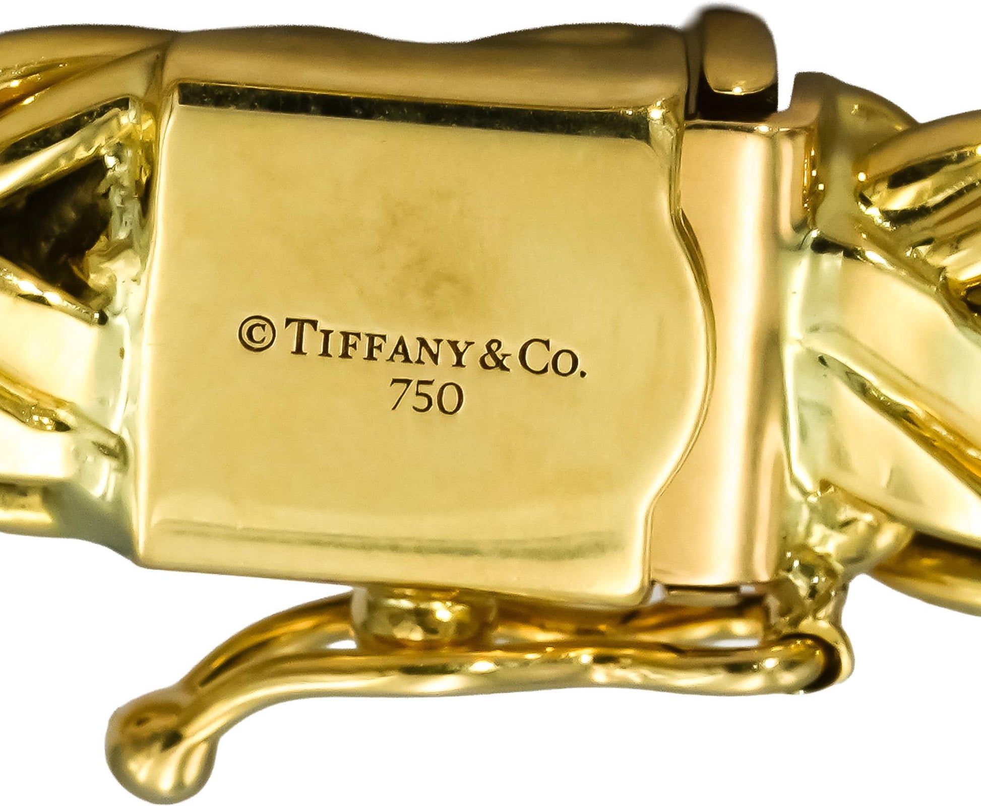 TIFFANY & CO. 18k Yellow Gold Byzantine Bracelet 9.5mm Wide