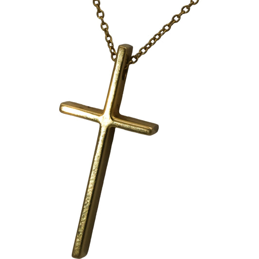TIFFANY & CO. 18k Yellow Gold Cross Crucifix Pendant Necklace