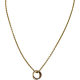 CARTIER 18k Yellow White Rose Gold Intertwined Bands Trinity Necklace