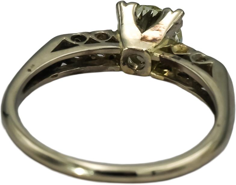 Vintage Antique 14k White Gold Diamond Ring 0.80CT w/ .75CT Center Size 7.5