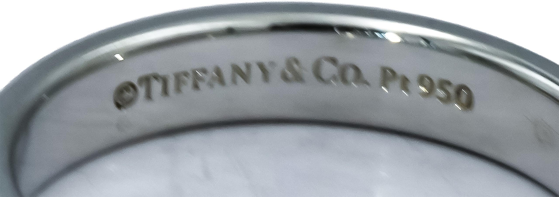 TIFFANY & CO. Platinum 3.0mm Wide Milgrain Edge Band Ring Size 4.5