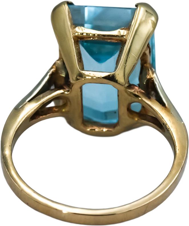 Vintage 14k Yellow Gold Topaz and Diamond Cocktail Ring 8.10CT Size 5.5