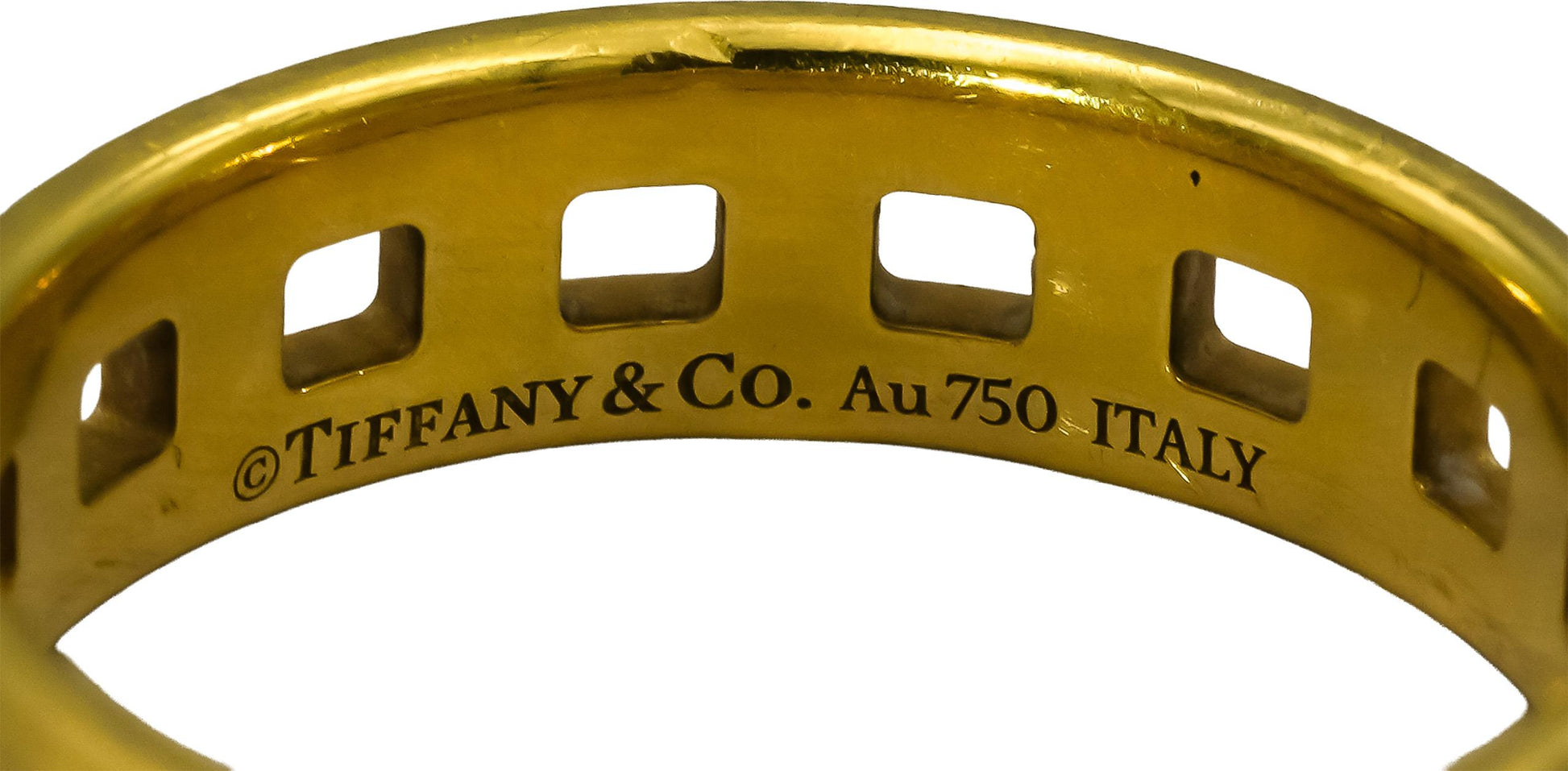 TIFFANY & CO. 18k Gold T True 5.5mm Wide Ring Size 8 w/ Box 2900.00 Retail