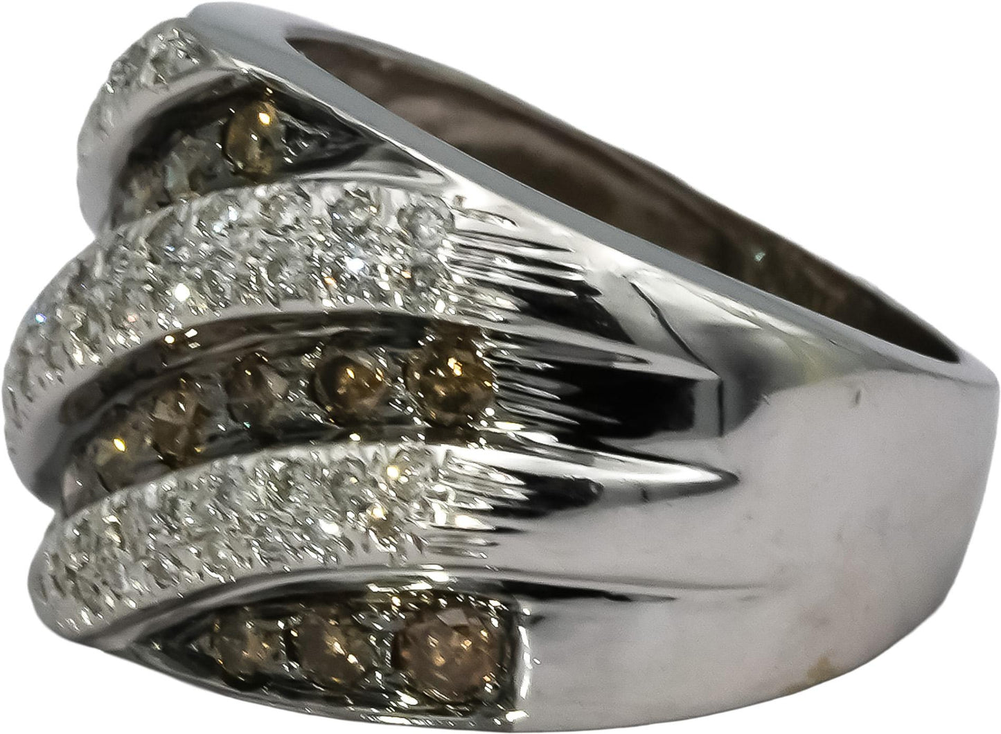 14k White Gold Round Diamond Band Ring 0.90CT Size 6
