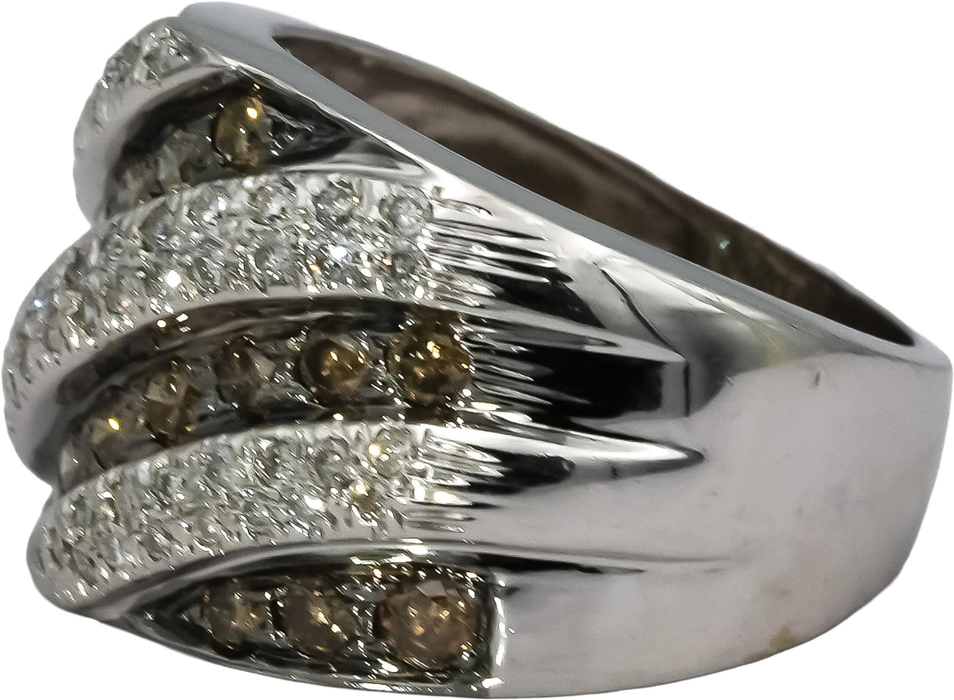 14k White Gold Round Diamond Band Ring 0.90CT Size 6