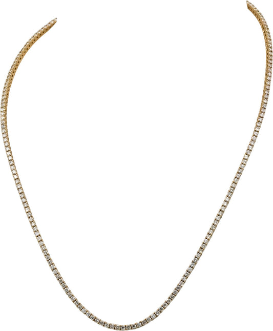 14k Yellow Gold Round Diamond Tennis Necklace 5.64CT