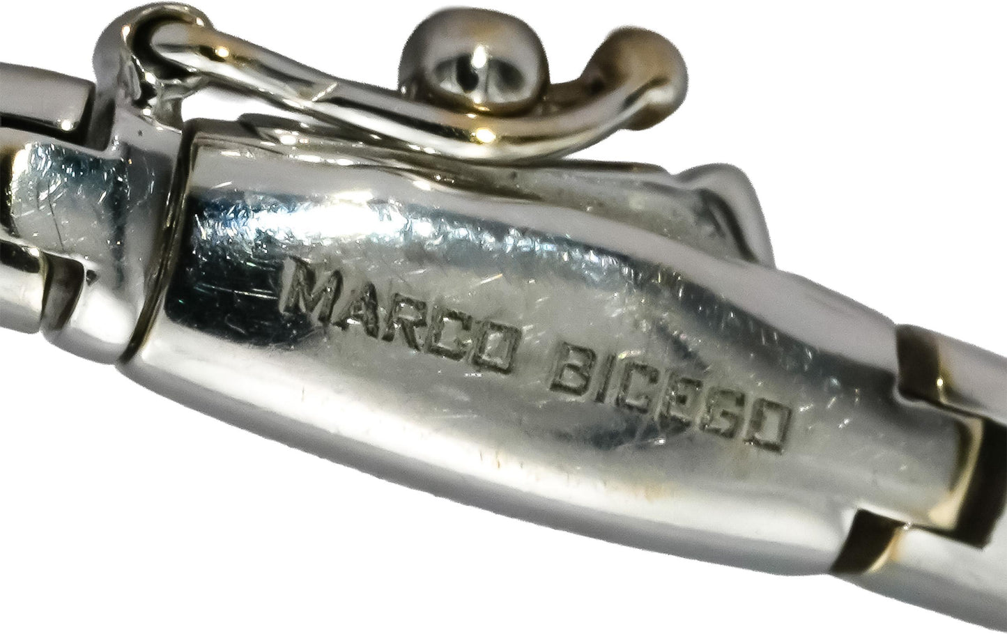 MARCO BICEGO 18k White Gold VS Round Diamond Twisted Bracelet 0.15CT
