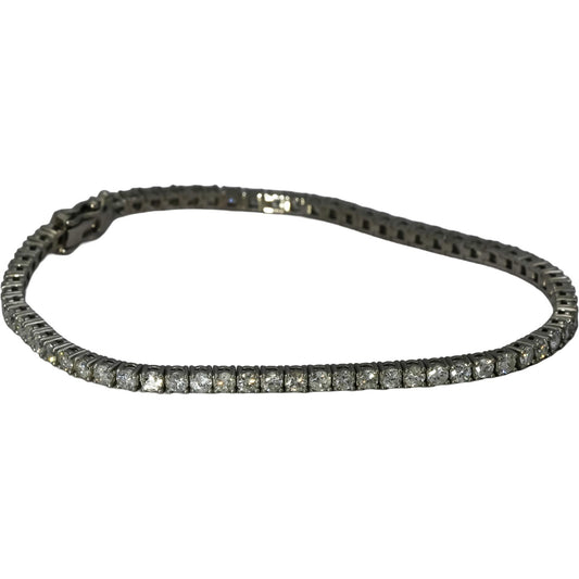 Platinum Round Cut Diamond Tennis Bracelet 3.35CT