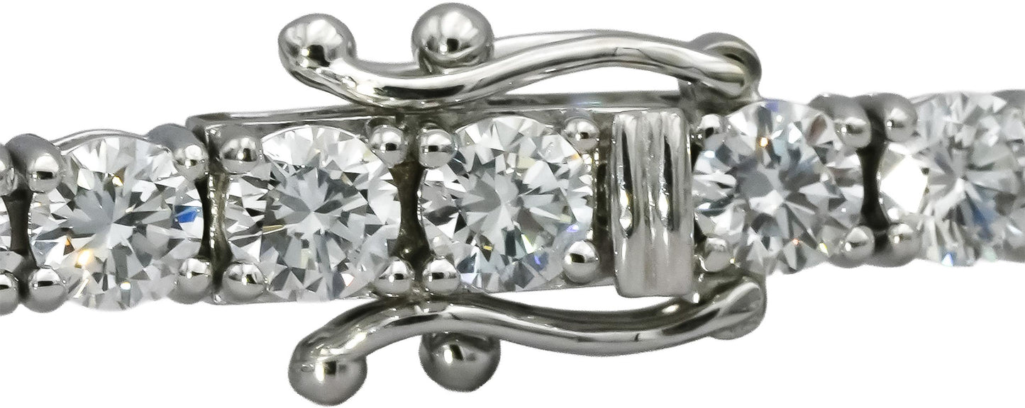 14k White Gold VS Round Lab-Grown Diamond Tennis Bracelet 9.45CT
