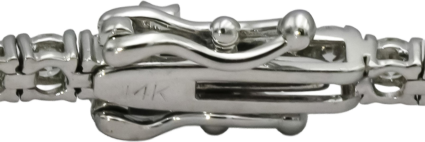 14k White Gold VS Round Natural Diamond Tennis Bracelet 3.51CT