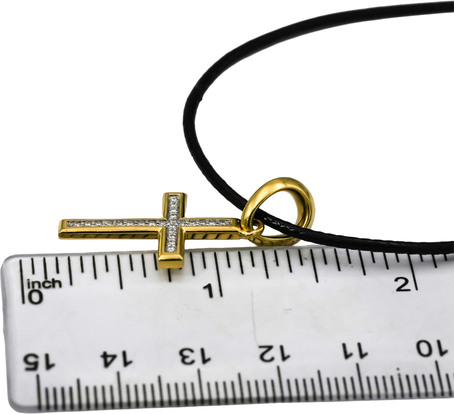 DAVID YURMAN 18k Gold VS Diamond Cross Pendant Necklace .16CT 2400 Retail