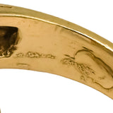 Retro 14k Yellow Gold Aquamarine and Diamond Cocktail Ring 18.33CT Size 6
