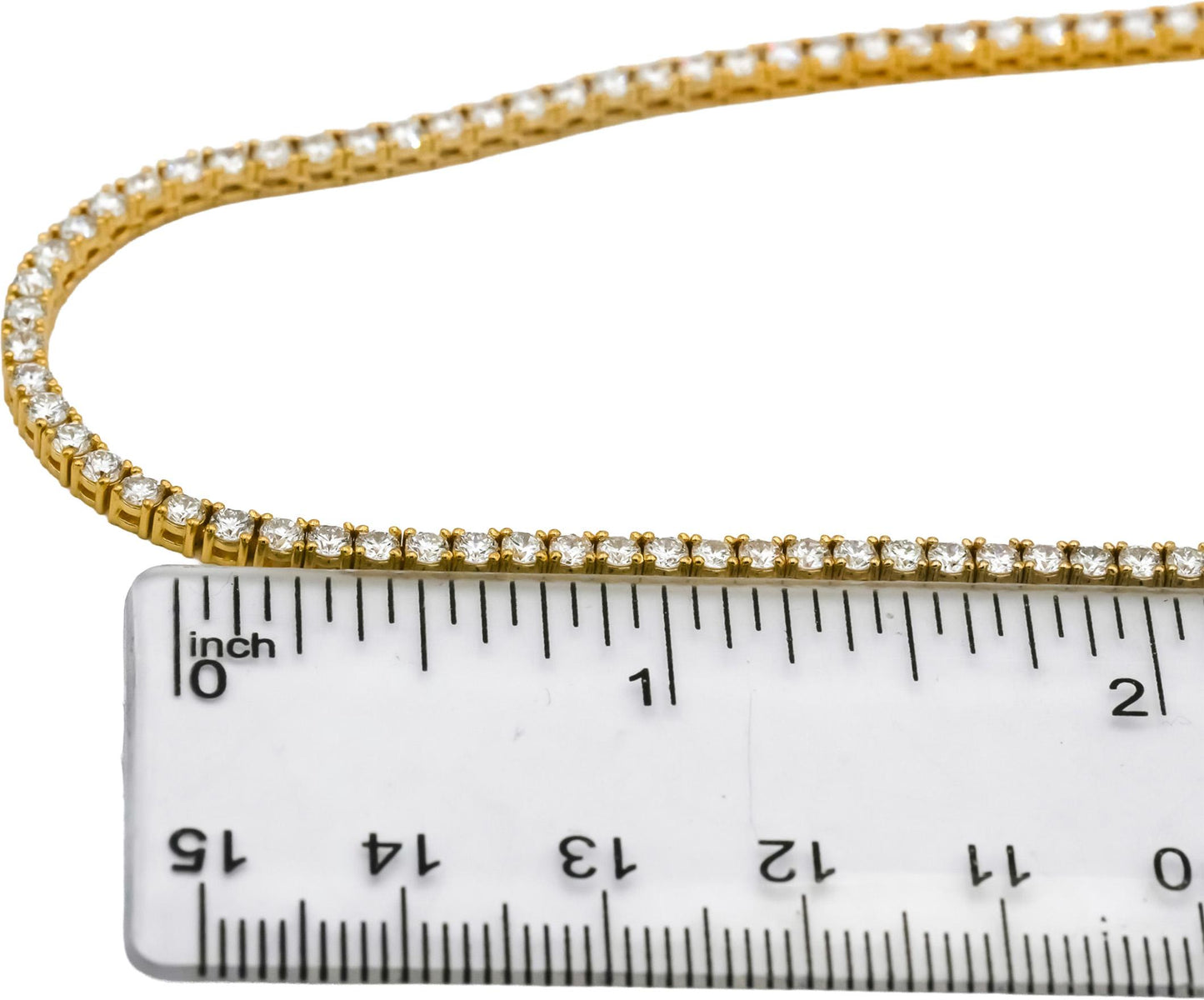 14k Yellow Gold VS Round Lab-Grown Diamond Tennis Necklace 7.81CT