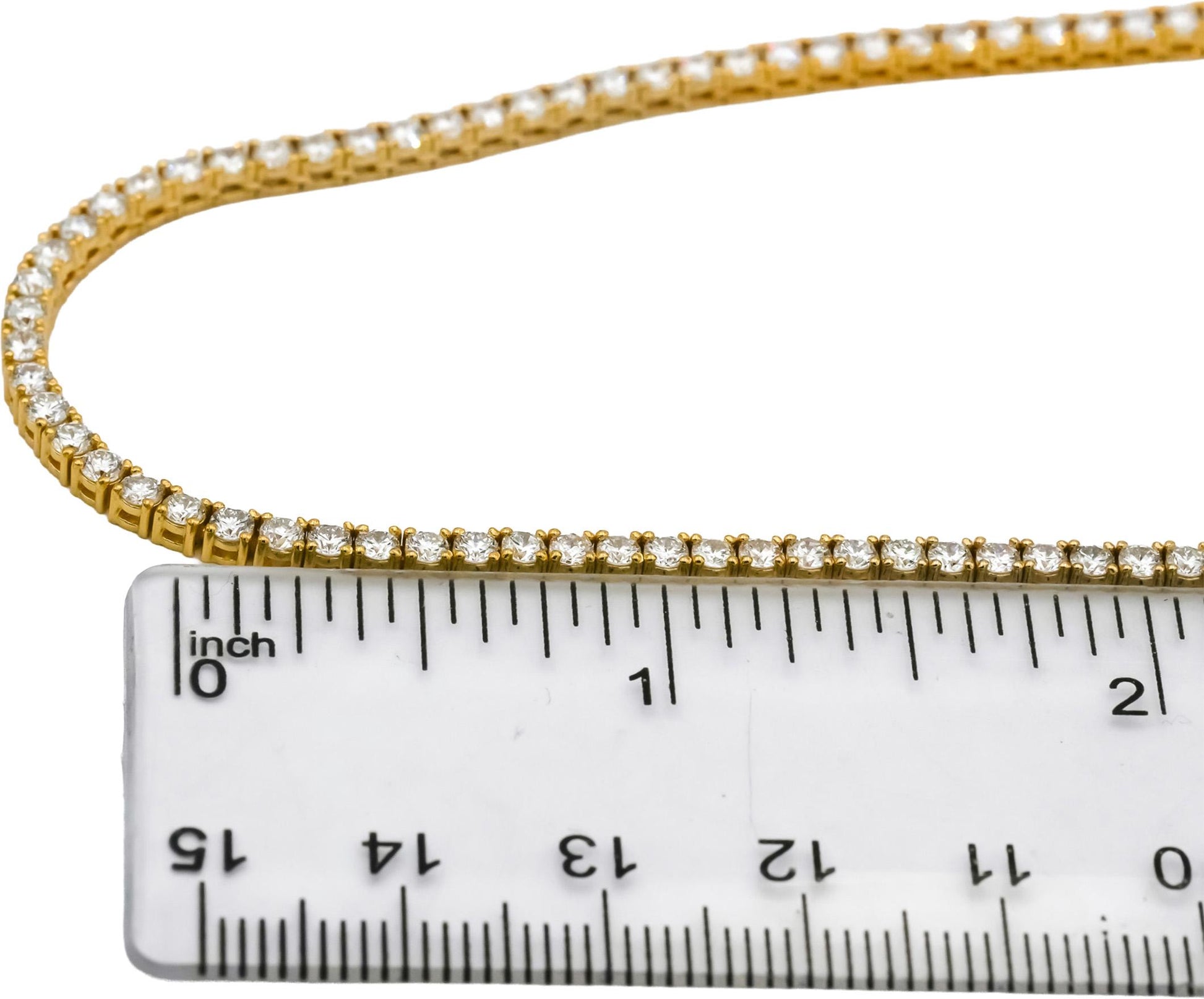 14k Yellow Gold VS Round Lab-Grown Diamond Tennis Necklace 7.81CT
