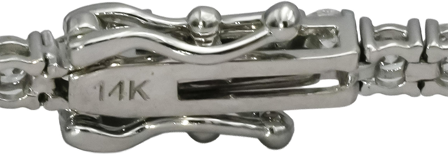 14k White Gold VS Round Natural Diamond Tennis Bracelet 3.58CT