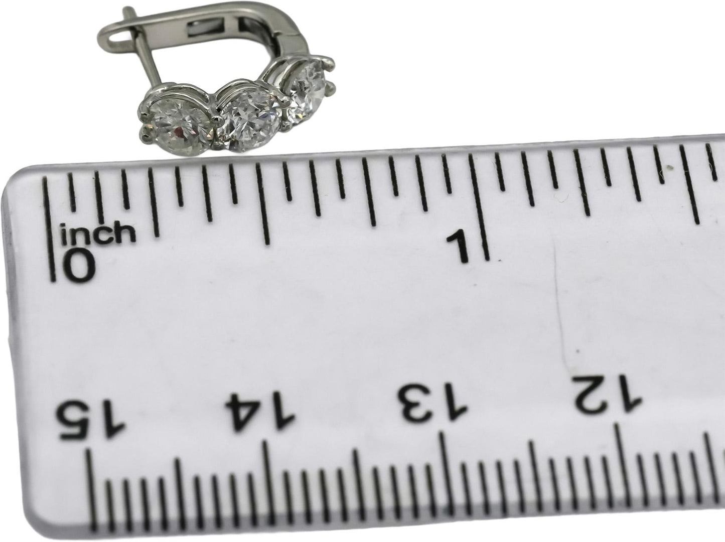 Platinum Round Natural Diamond Huggie Earrings 1.78CT