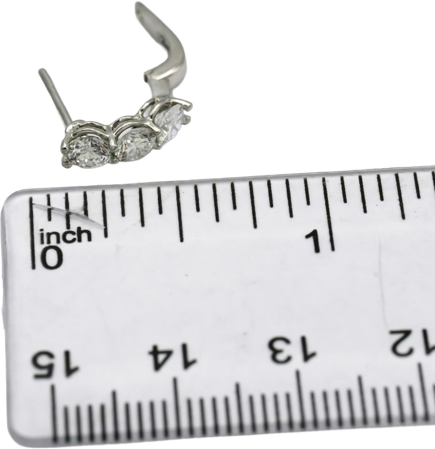 Platinum VS Round Lab-Grown Diamond Huggie Earrings 1.34CT