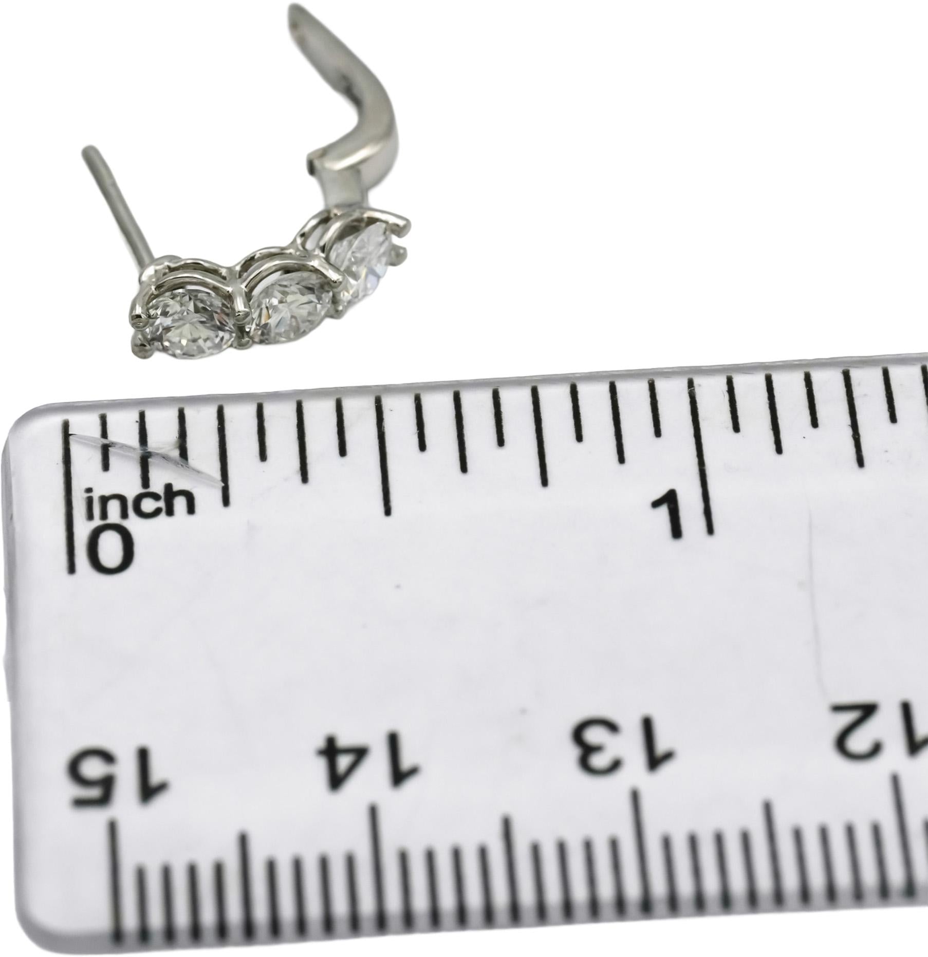 Platinum VS Round Lab-Grown Diamond Huggie Earrings 1.34CT