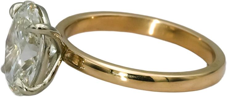 IGI 14k Yellow Gold VS1/G Oval Lab-Grown Diamond Solitaire Ring 2.38CT Size 5.75