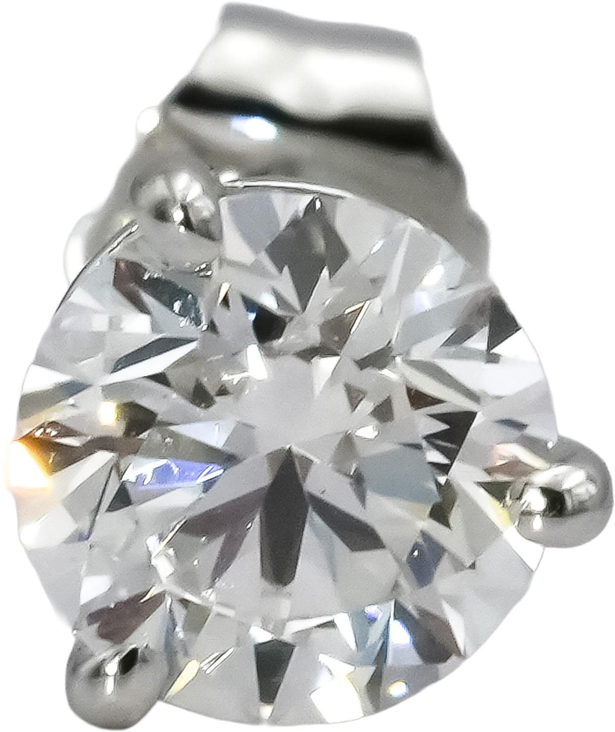 14k White Gold VS Round Lab-Grown Diamond Stud Earrings 1.42CT