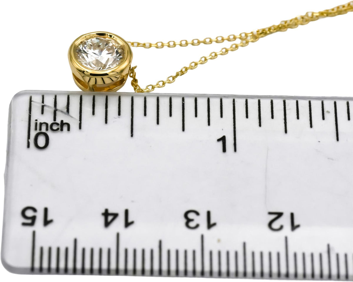 14k Yellow Gold VS Round Lab-Grown Diamond Solitaire Pendant Necklace 1.08CT