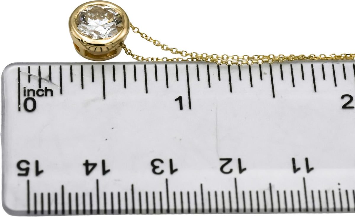 14k Yellow Gold VS Round Lab-Grown Diamond Solitaire Pendant Necklace 1.57CT