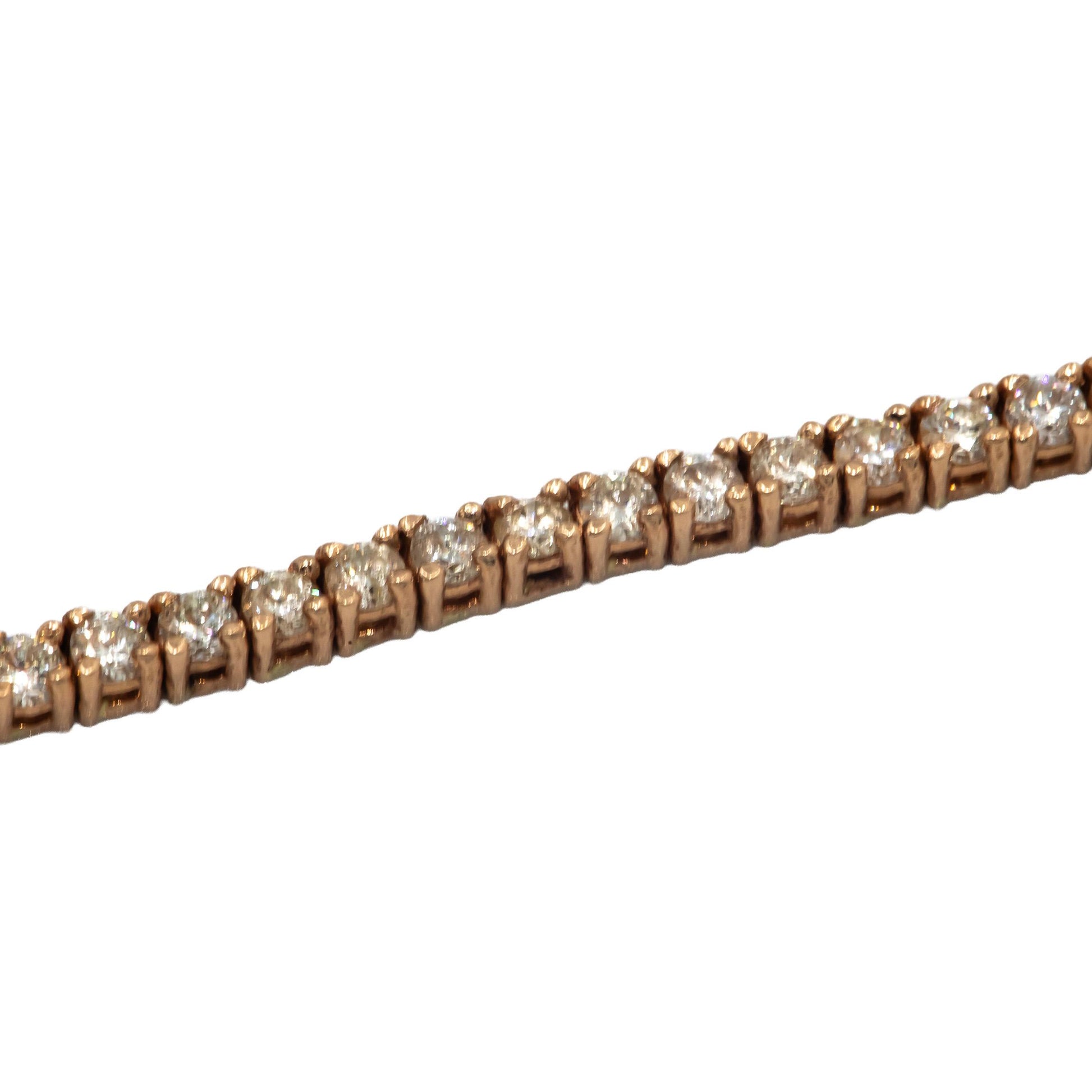 14k Rose Gold Round Diamond Dainty Formal Tennis Bracelet 2.80CT