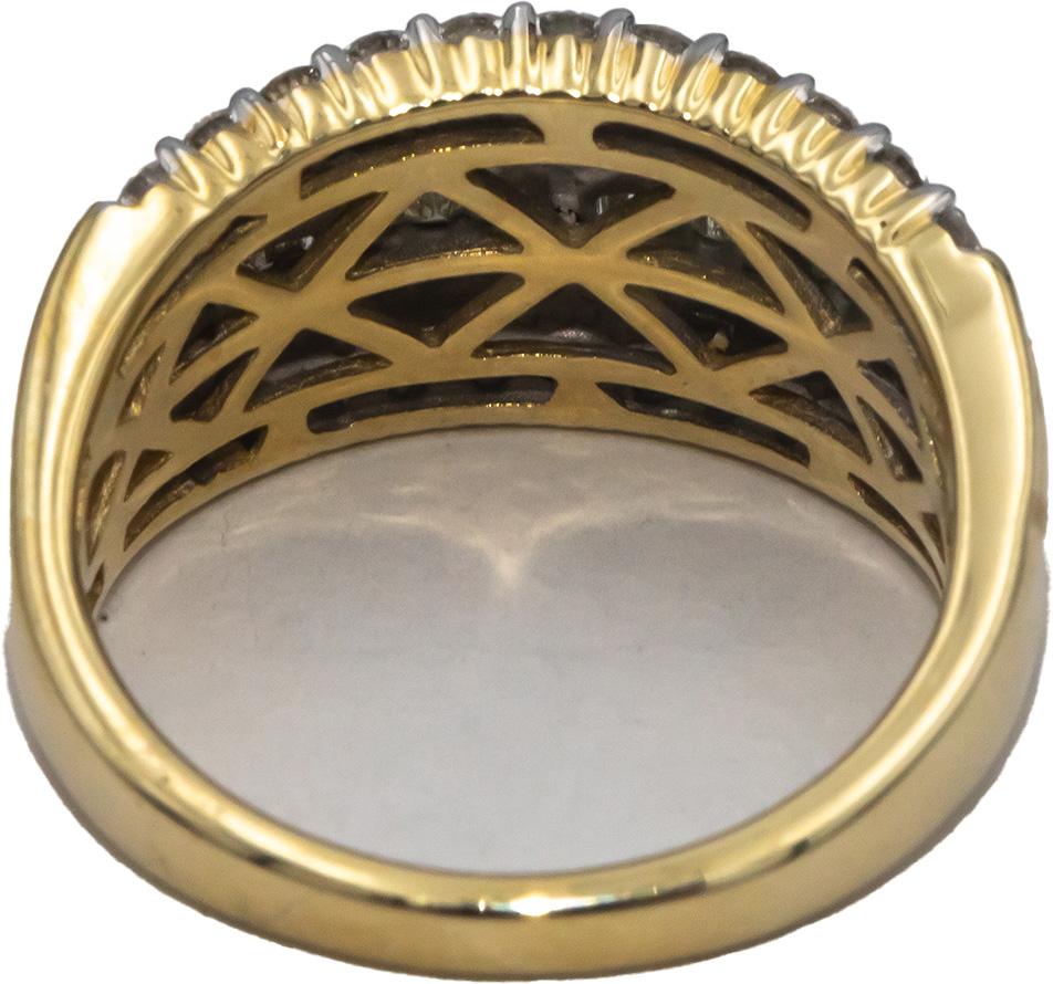 10k Yellow Gold 1.0CT Diamond Muti-Row Band Ring Size 7