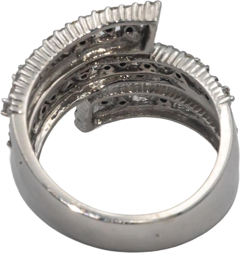 14k White Gold Round Diamond Wrap Around Coil Ring 1.0CT Size 7