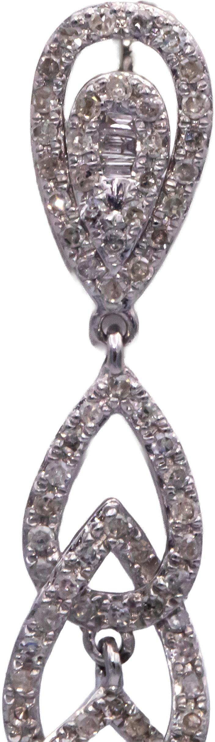 10k White Gold 1.0CT Round Cut Diamond Air Balloon Drop Dangle Earrings