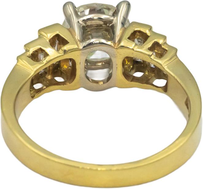 18k Yellow Gold 2.20CT Diamond Engagement Ring w/ 1.70CT Center Size 7.5