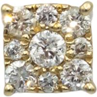 10k Yellow Gold Round Diamond Cluster Square Stud Earrings 1.50CT