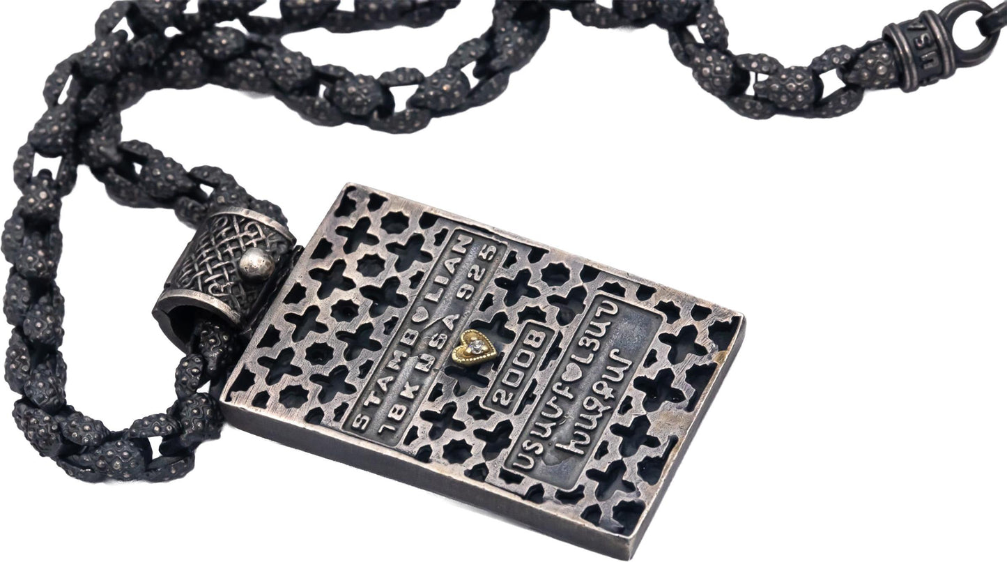 STAMBOLIAN 18k Gold & Sterling Silver 0.40CT VS Diamond Cross Pendant Necklace