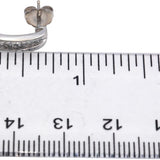 14k White Gold Round Diamond Curved Stud Earrings 0.24CT