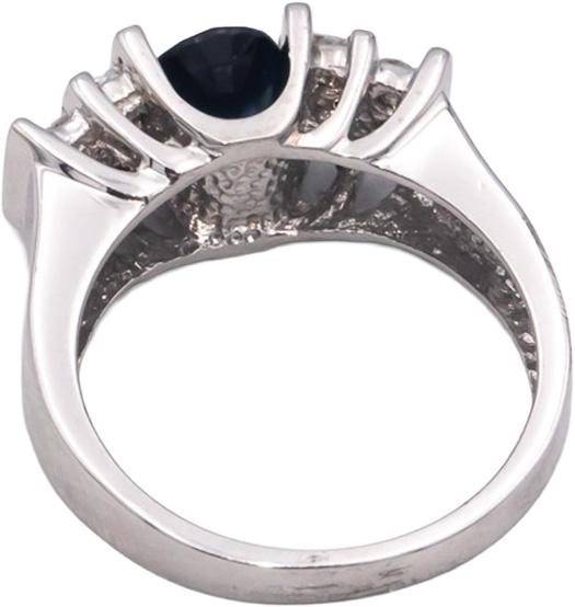 14k White Gold 1.50CT Diamond and Sapphire Ring Size 7.25