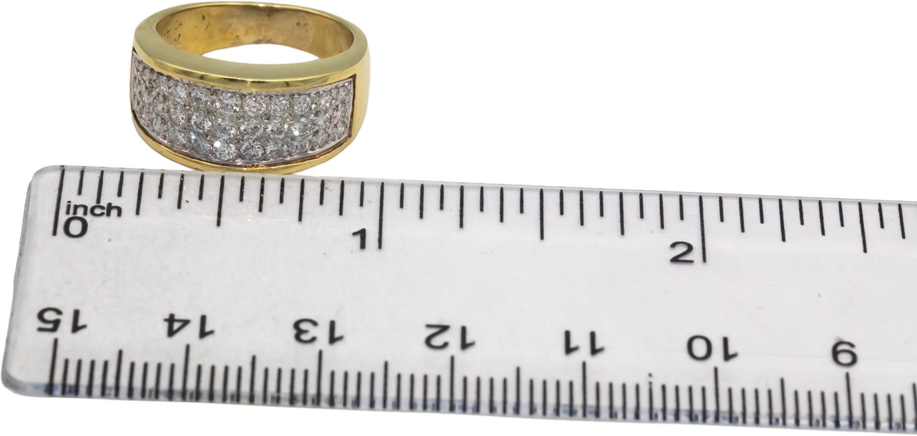 18k Gold & Platinum 0.60CT Round Cut Diamond Cluster Band Ring Size 5