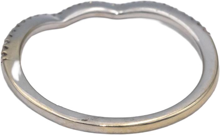 14k White Gold Round Cut Diamond Wavy Band Ring 0.14CT Size 9