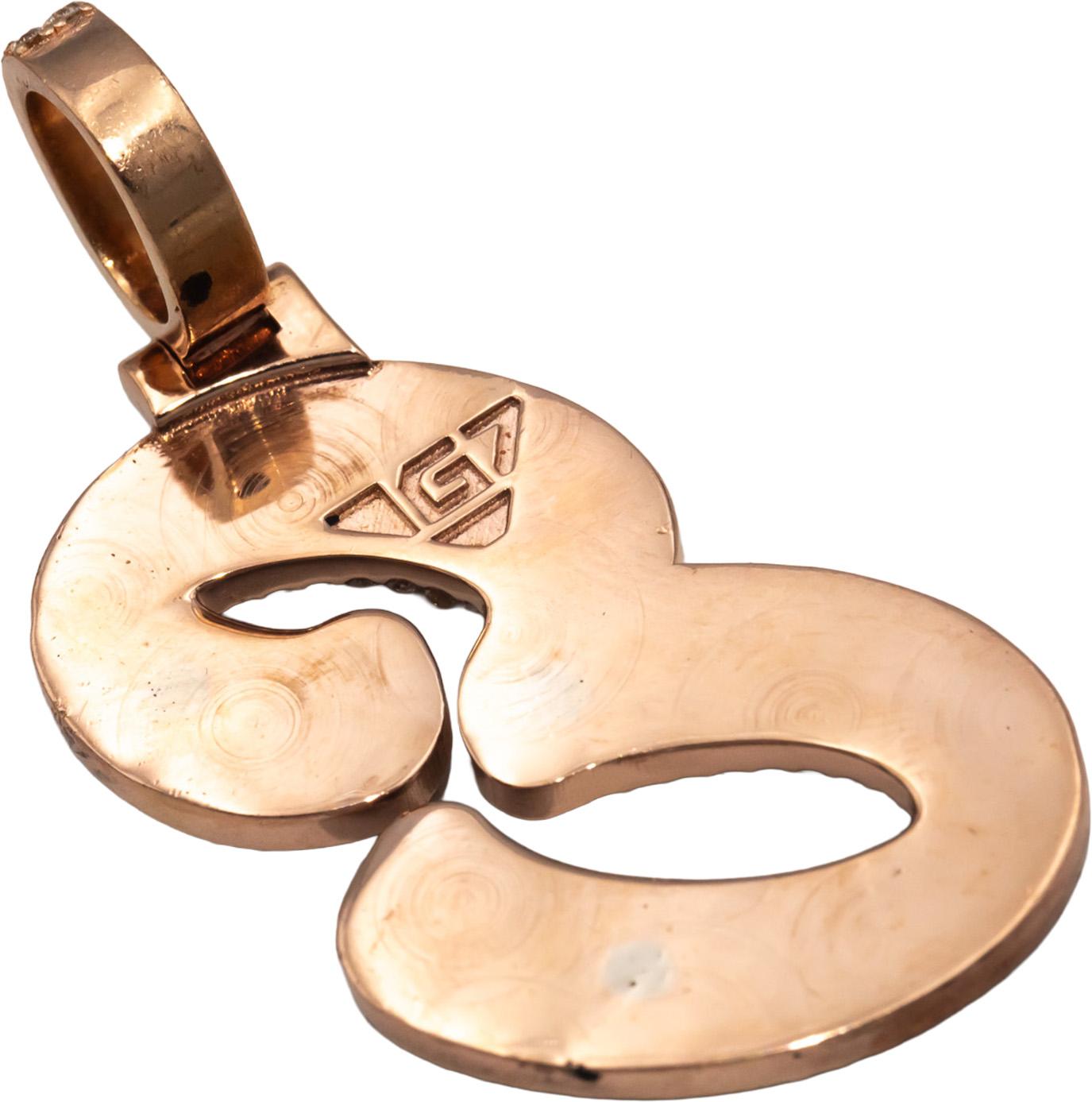 10k Rose Gold Jewelry Round Diamond Letter "E" Pendant 2.31CT