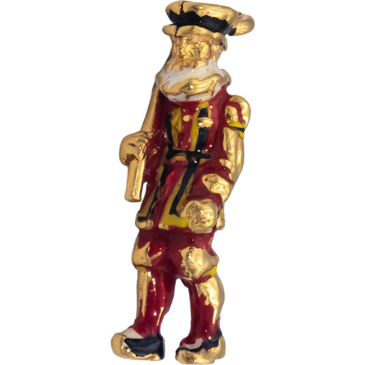 10k Yellow Gold Jewelry Enamel Beefeater Guard Figure Charm