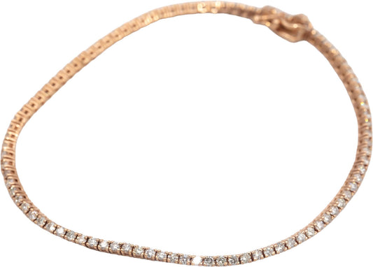 14k Rose Gold Jewelry 1.69CT Round Cut Diamond Tennis Bracelet
