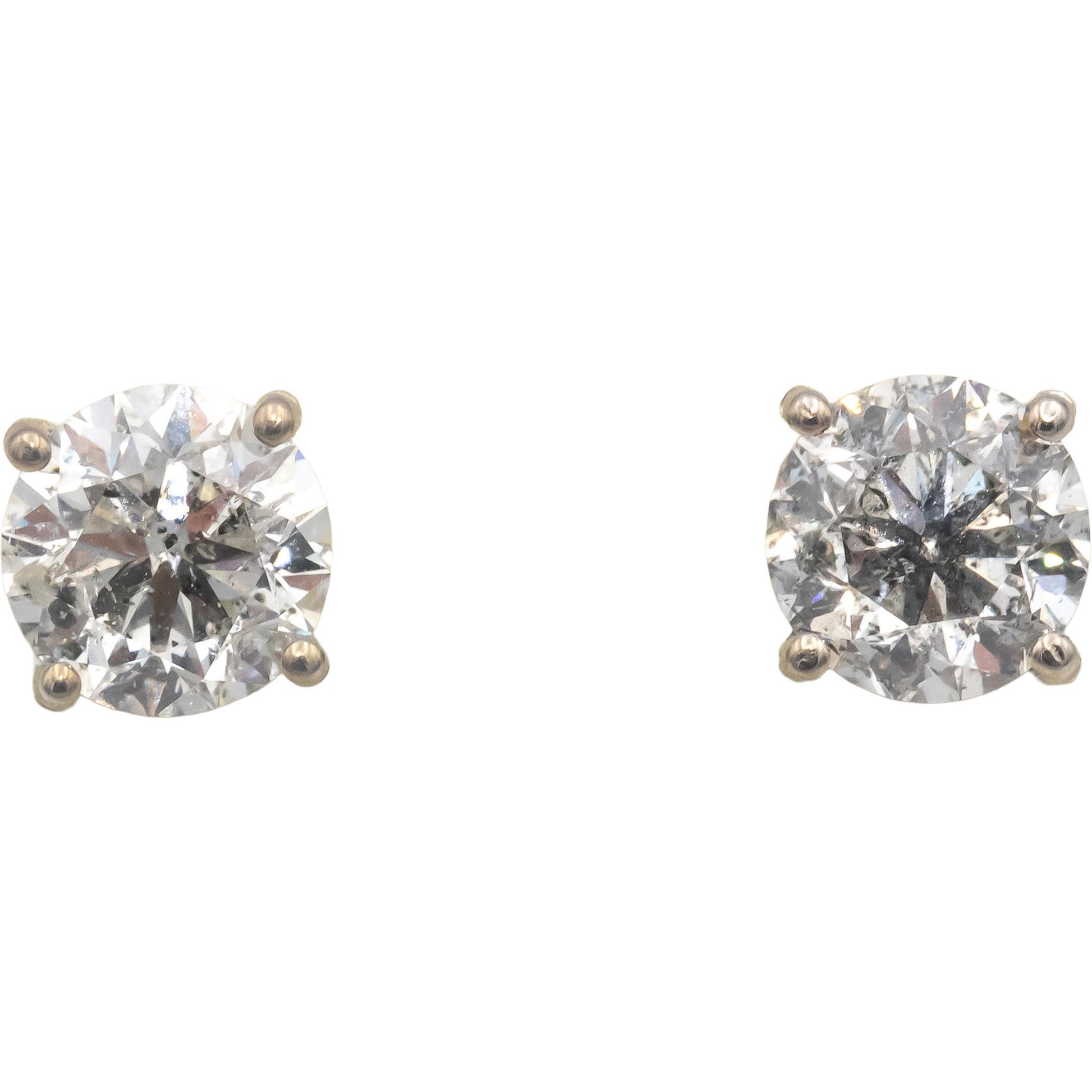 Round Cut Diamond 14k White Gold Jewelry Stud Earrings 4.01CT
