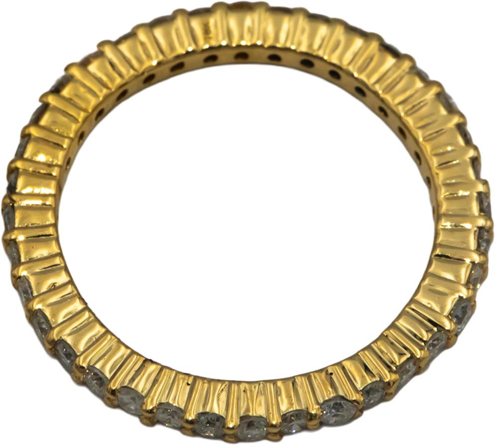 18k Yellow Gold 0.75CT Round Cut Diamond Eternity Stackable Band Ring Size 6