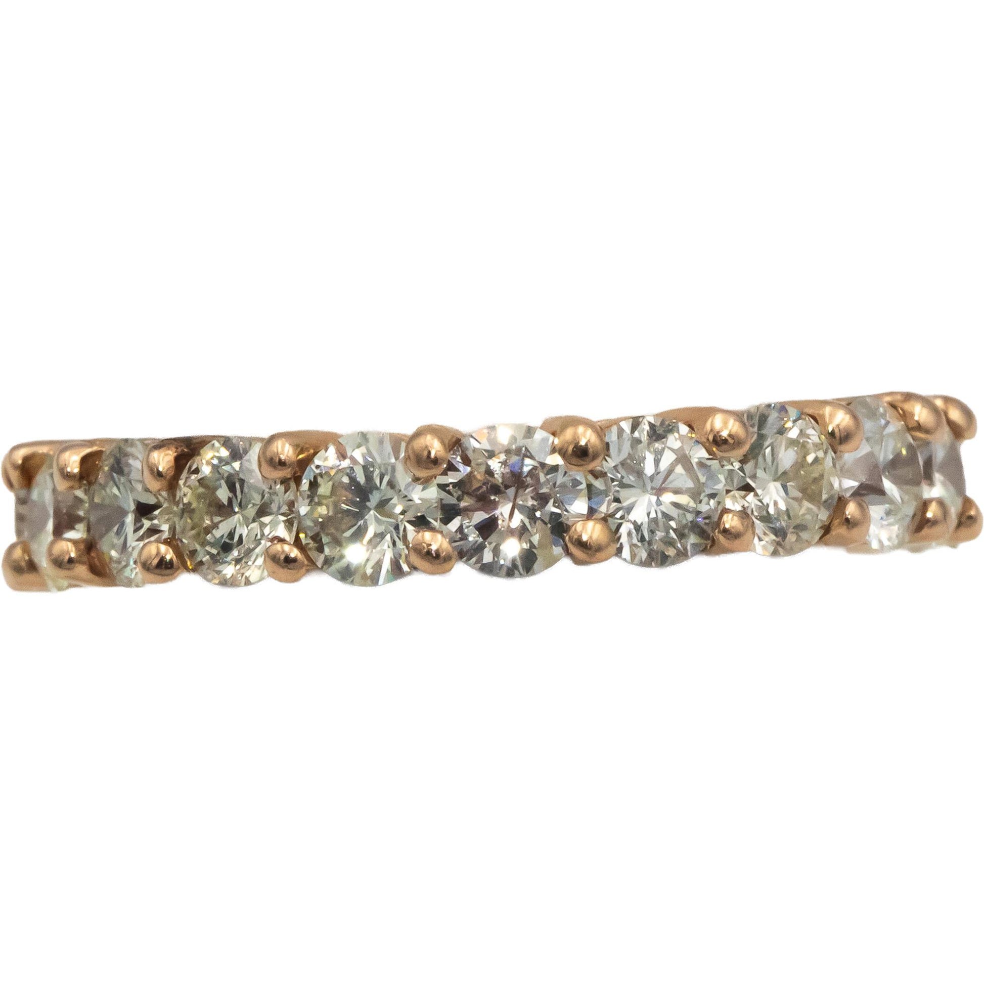 14k Rose Gold Round Diamond Half Eternity Band Ring 3.40CT Size 6