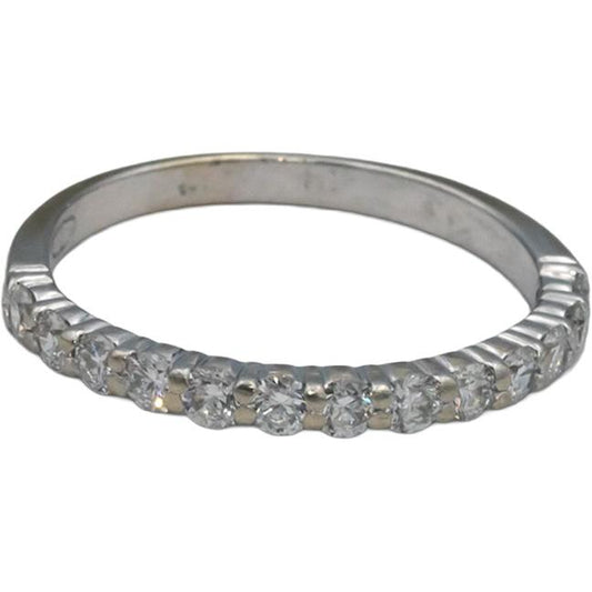 14k White Gold 0.50CT VS Round Cut Diamond Band Ring Size 7.5
