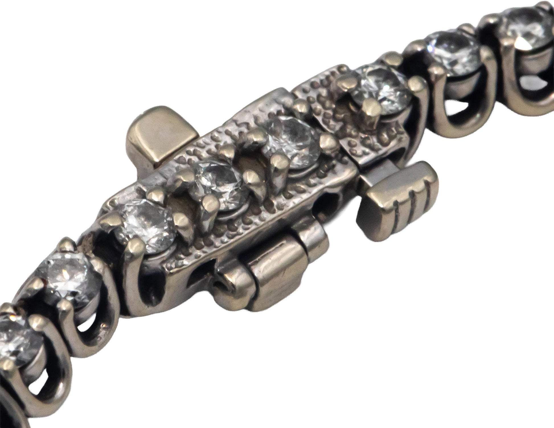 14k White Gold Round Diamond Trellis Setting Tennis Bracelet 2.0CTW