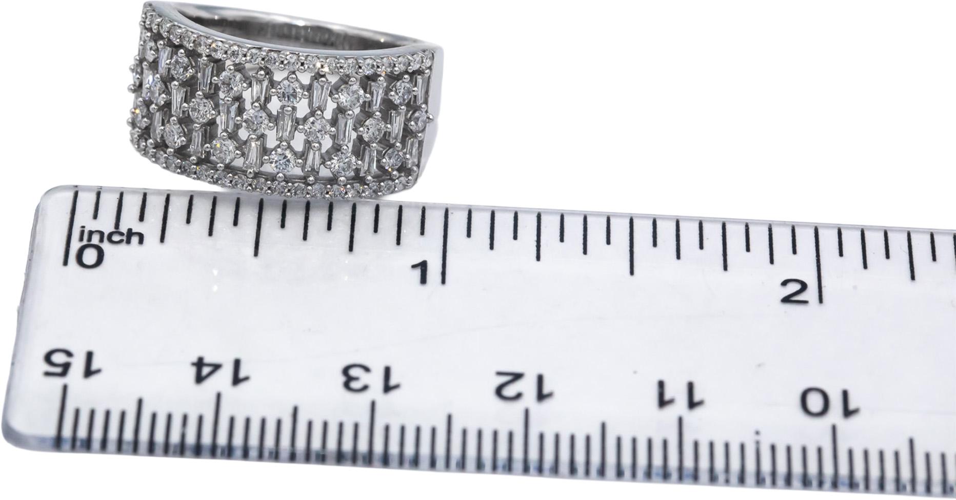 Marilyn Monroe Collection 10k White Gold 1.0CT Diamond Wide Band Ring Size 6.5