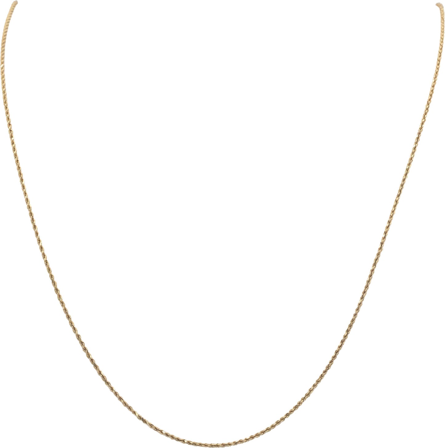 14k Yellow Gold Jewelry 26" Long/1.2mm Wide Twisted Rope Chain Necklace
