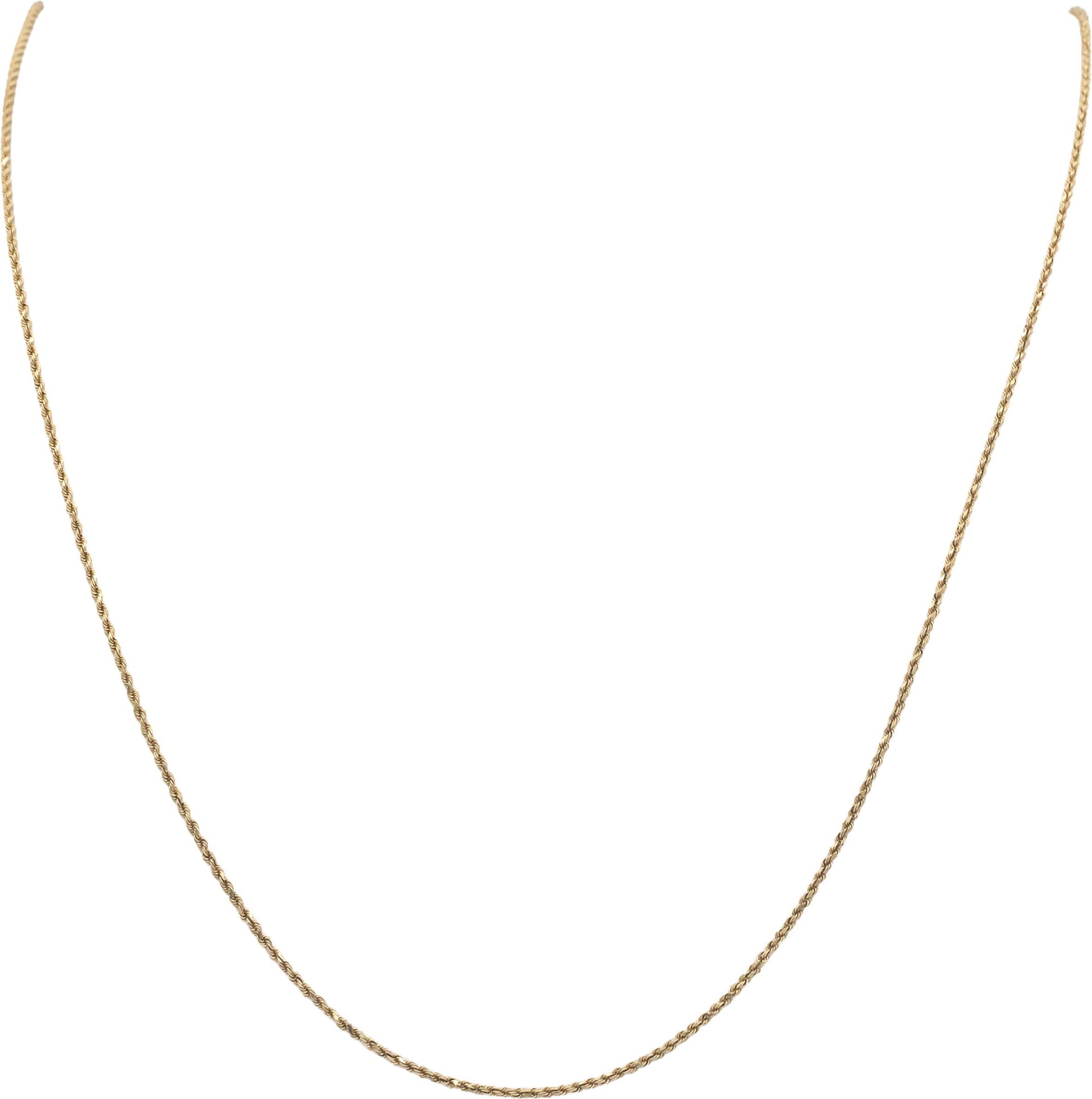 14k Yellow Gold Jewelry 26" Long/1.2mm Wide Twisted Rope Chain Necklace