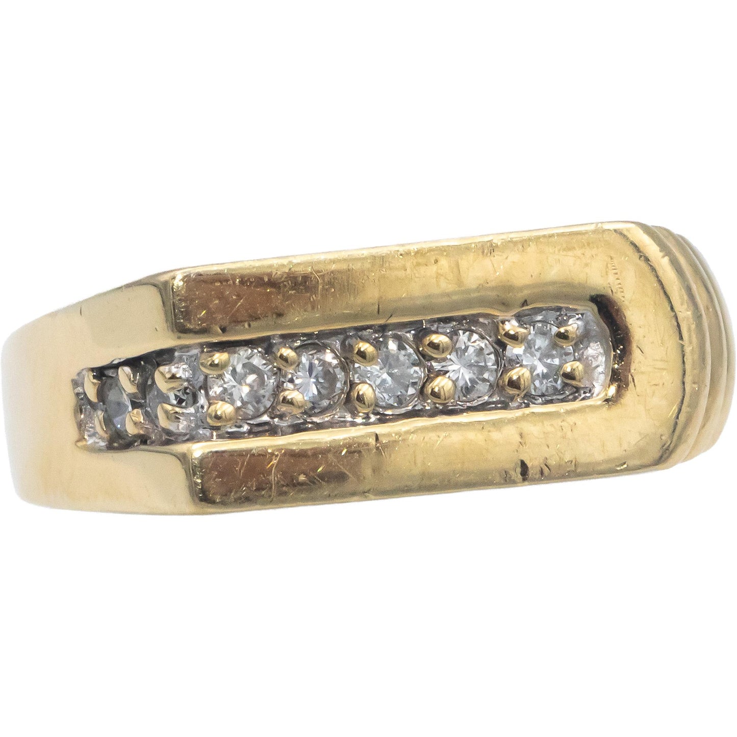 14k Yellow Gold Jewelry VS Round Channel Set Diamond Band Ring 0.22CT Size 6