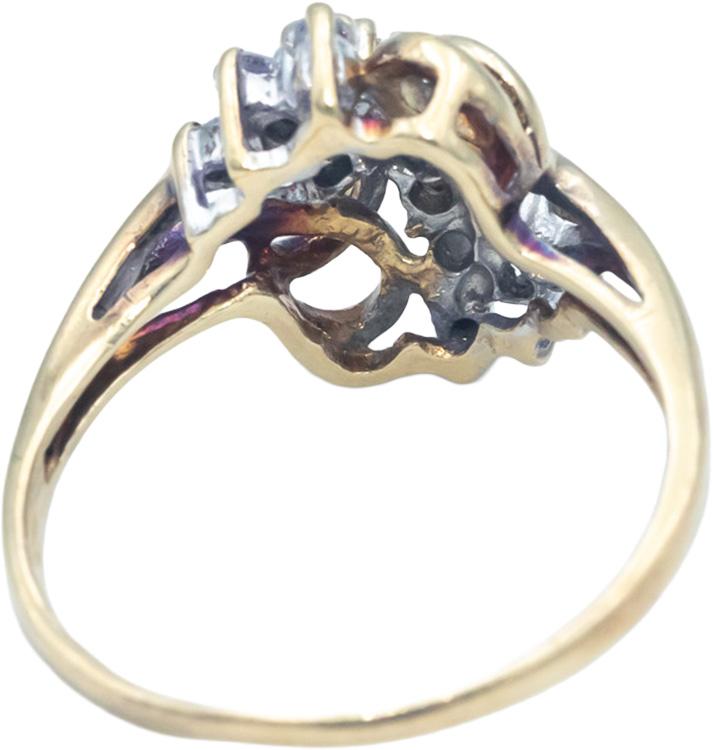 14k Yellow Gold Jewelry 0.45CT Round Cut Diamond Cluster Ring Size 8.5